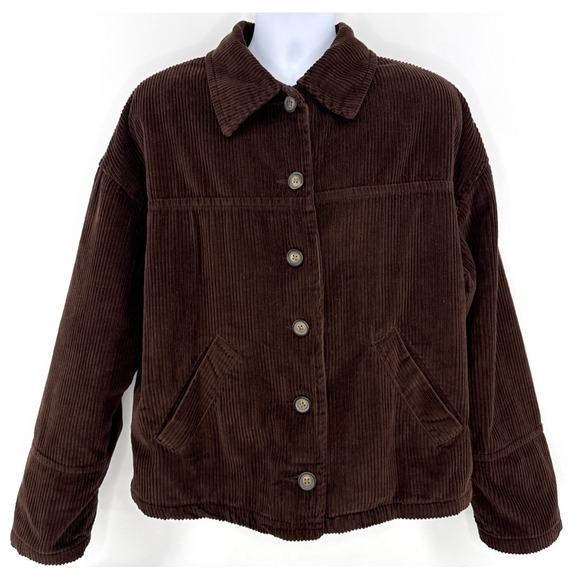 Braetan Corduroy Jacket Women's L Brown Fleece Lined Casual Outerwear - Picture 2 of 9